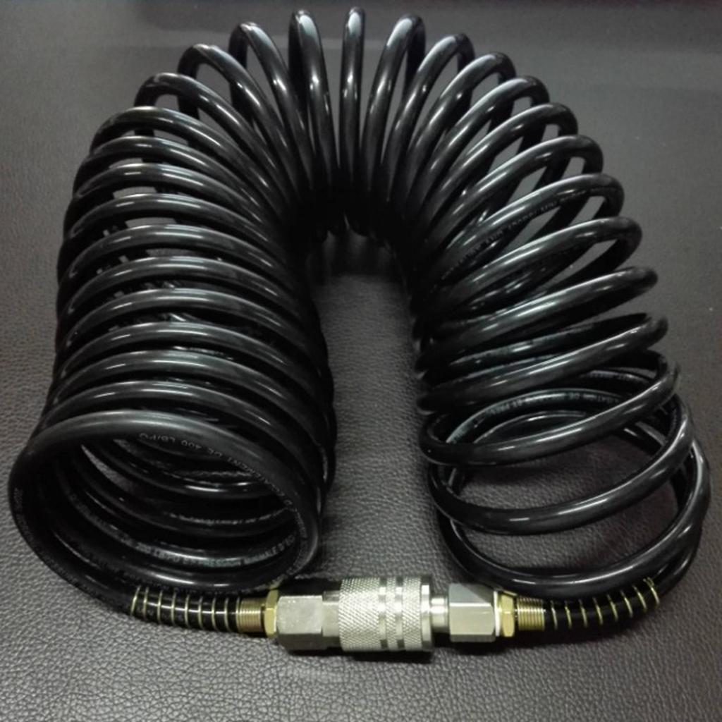 1/4 inch PE Pneumatic Tube Air Recoil Hose Coil with Quick Coupling Accessory