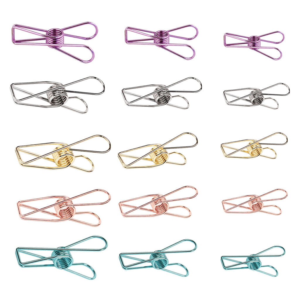 10 Pieces Decorative Metal Binder Grip Clip Office Paper Letter Purple S
