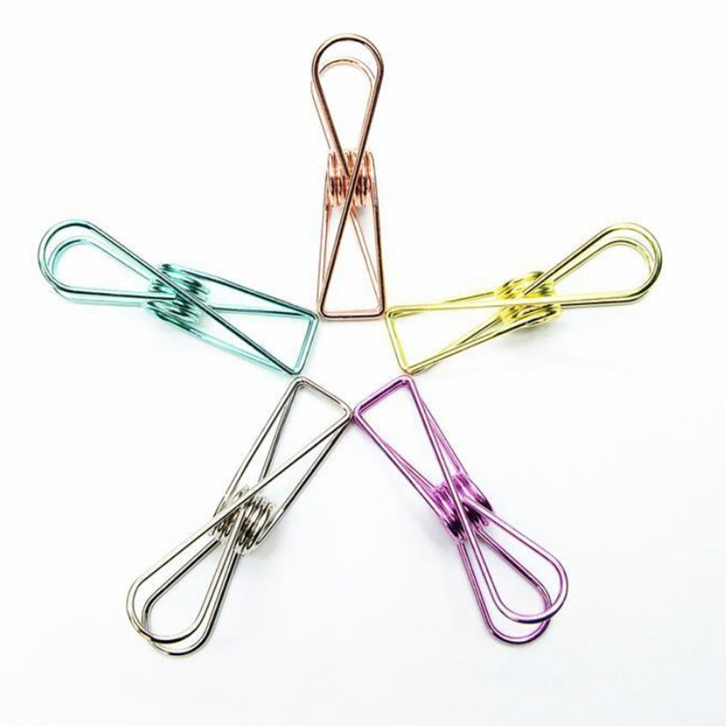 10 Pieces Decorative Metal Binder Grip Clip Office Paper Letter Purple S
