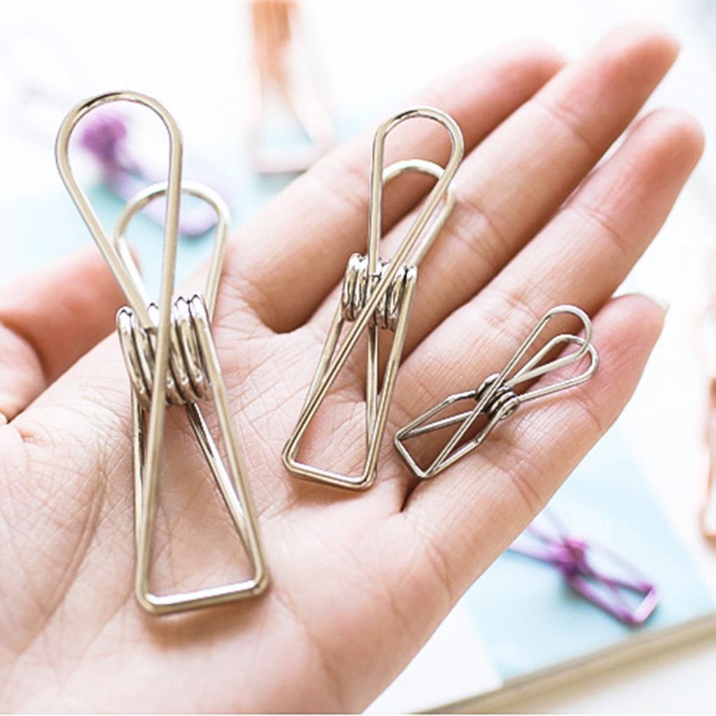 10 Pieces Decorative Metal Binder Grip Clip Office Paper Letter Silver S