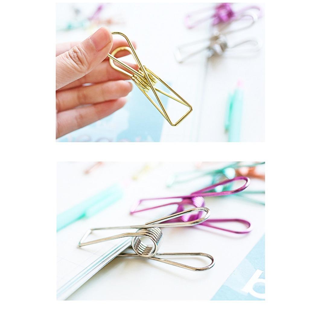 10 Pieces Decorative Metal Binder Grip Clip Office Paper Letter Silver S