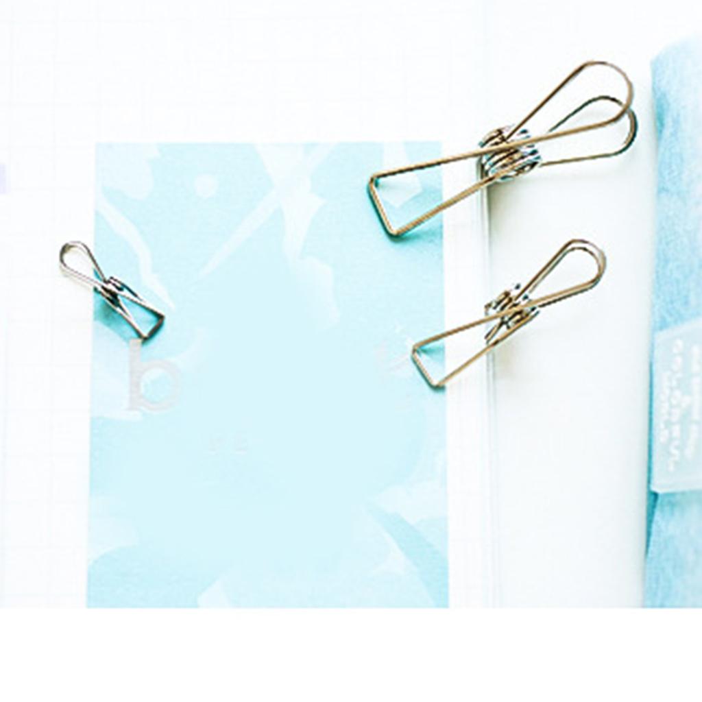 10 Pieces Decorative Metal Binder Grip Clip Office Paper Letter Silver S