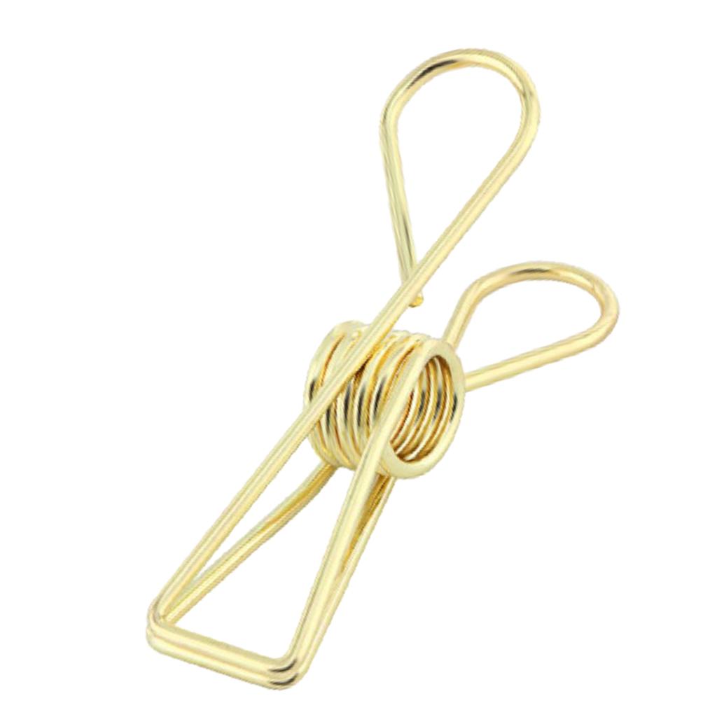 10 Pieces Decorative Metal Binder Grip Clip Office Paper Letter Gold S