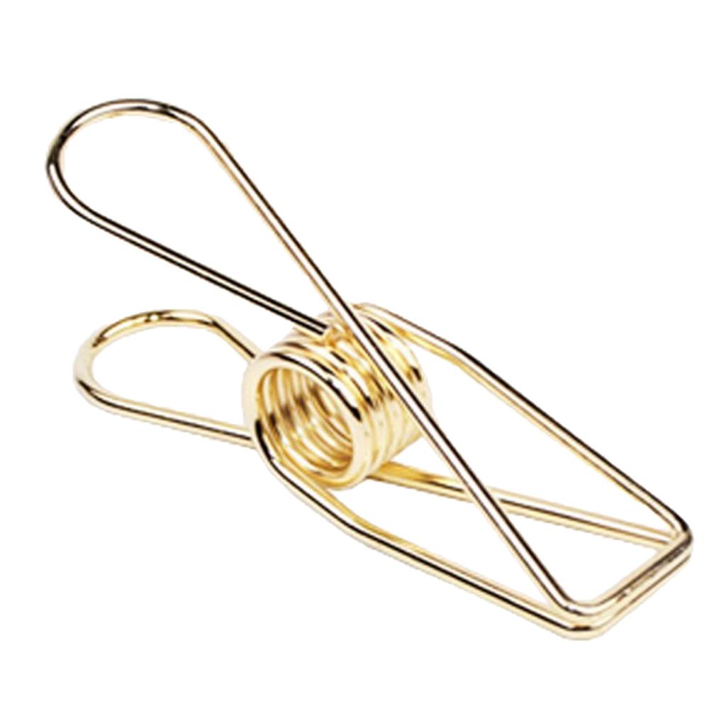 10 Pieces Decorative Metal Binder Grip Clip Office Paper Letter Gold S