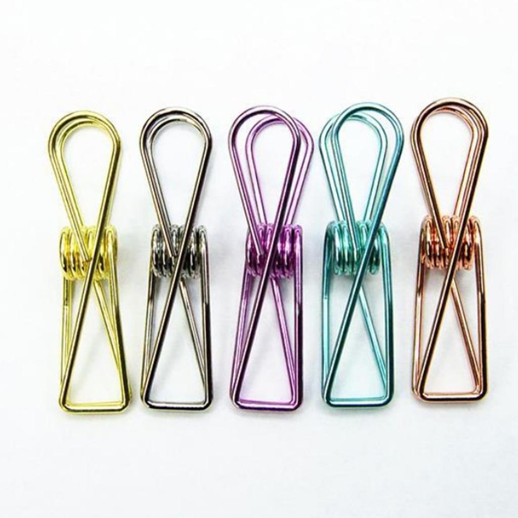 10 Pieces Decorative Metal Binder Grip Clip Office Paper Letter Gold S