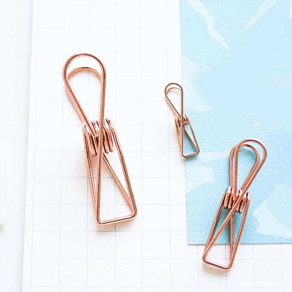 10 Pieces Decorative Metal Binder Grip Clip Office Paper Letter Orange S