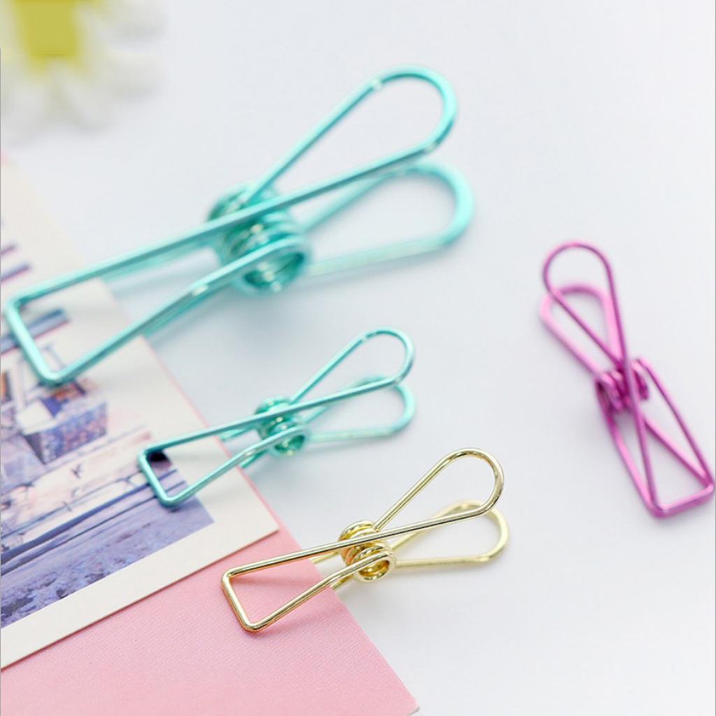10 Pieces Decorative Metal Binder Grip Clip Office Paper Letter Green S