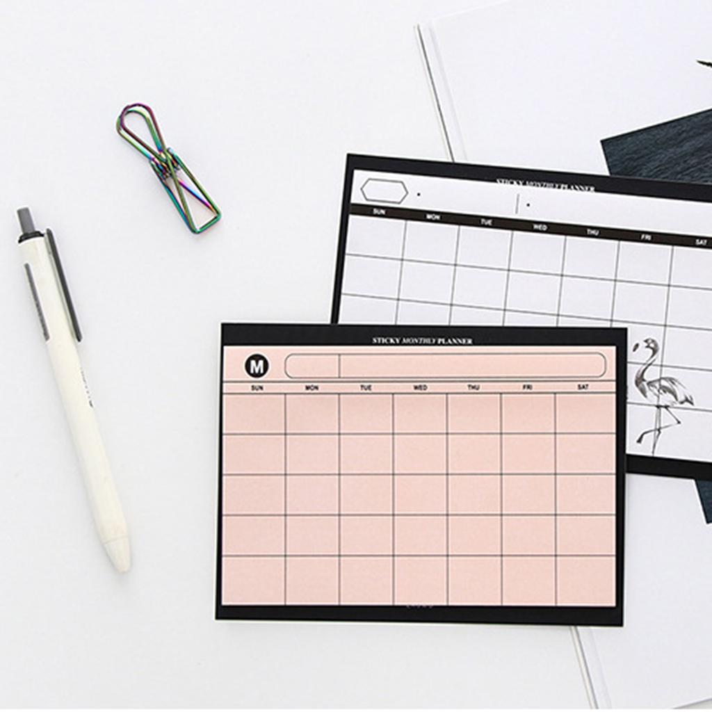 Creative Simple Desktop Monthly Planner Mini Notebooks Office Supplies Orange