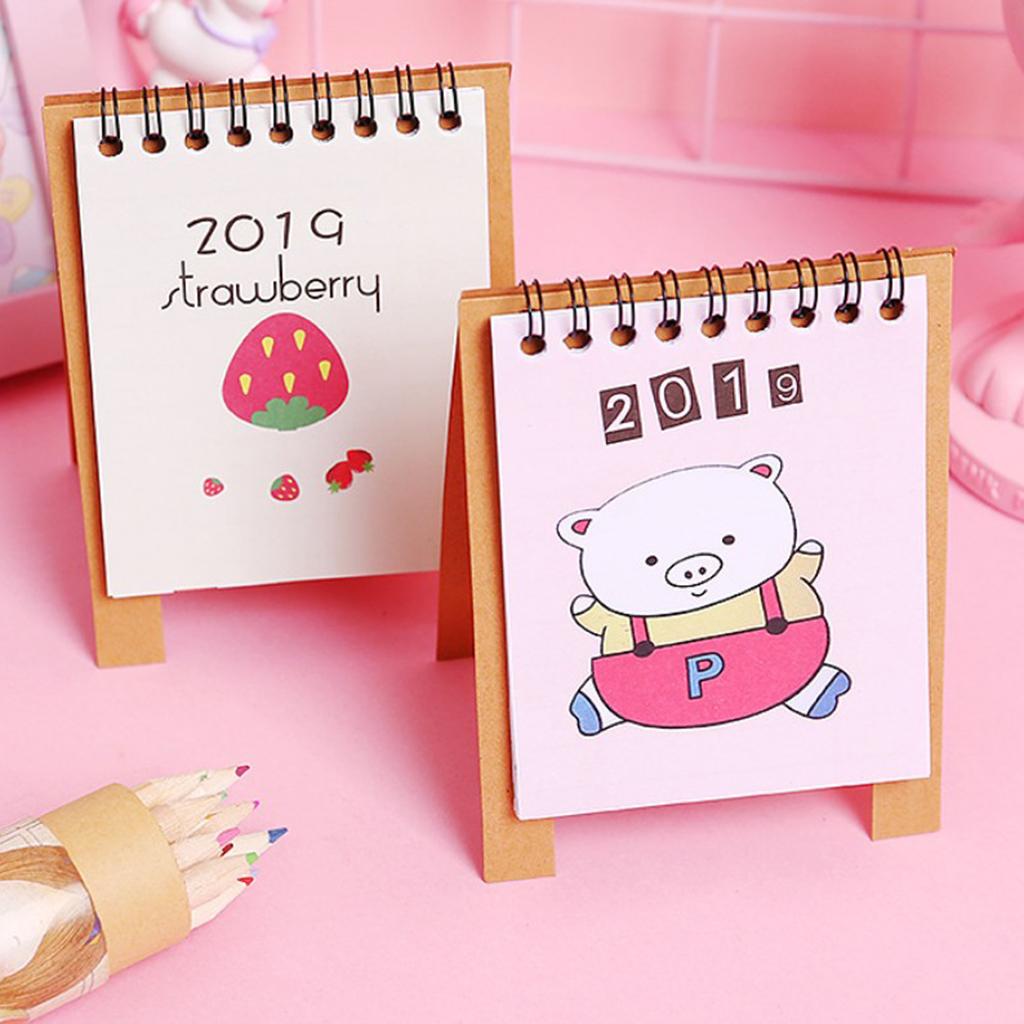 Cute Desk Calendar 2019 Monthly Piggy Fruit Chinese Traditional Style 2