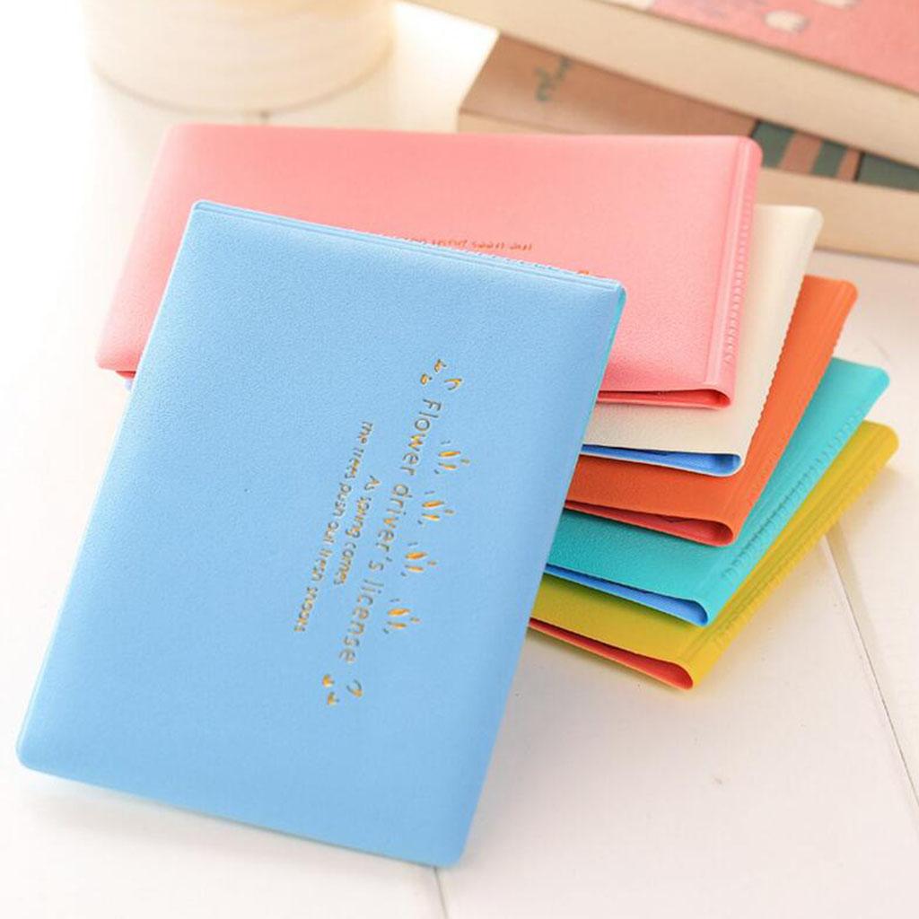 Macaron Color Business Card Holder PU Social Security Card Sleeves Blue