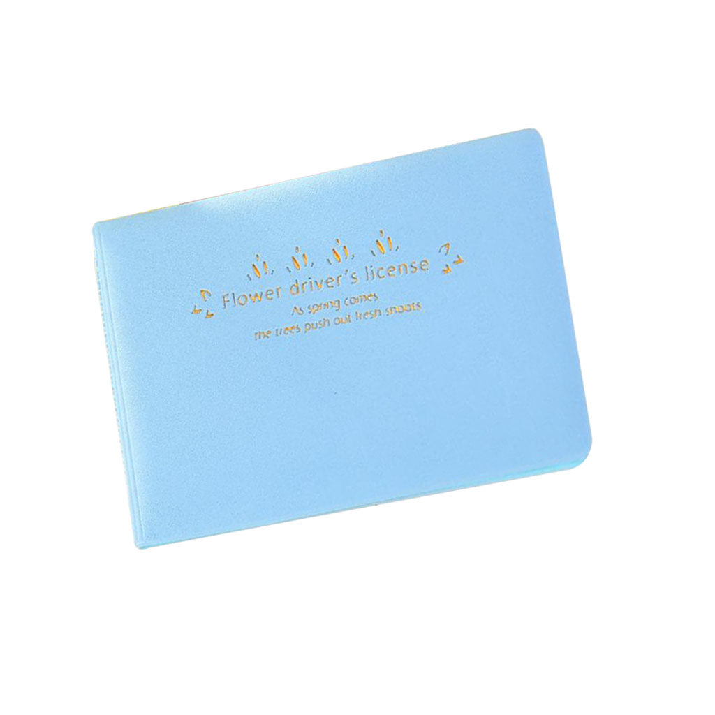 Macaron Color Business Card Holder PU Social Security Card Sleeves Blue
