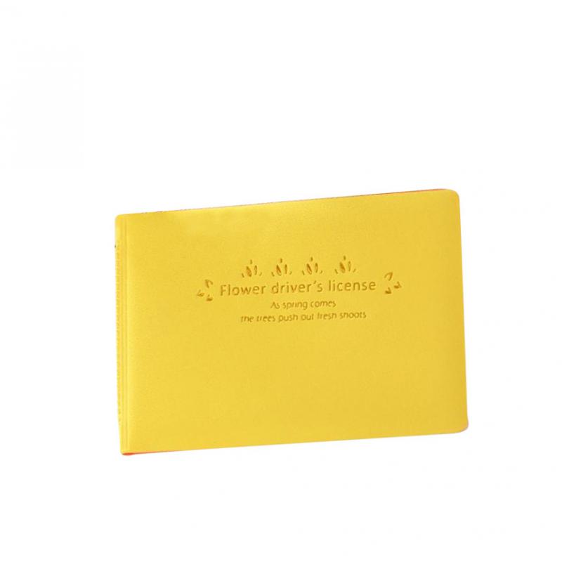 Macaron Color Business Card Holder PU Social Security Card Sleeves Yellow