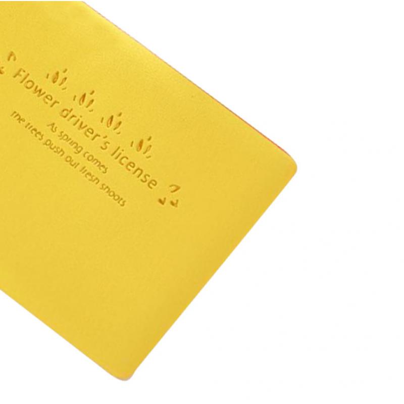 Macaron Color Business Card Holder PU Social Security Card Sleeves Yellow