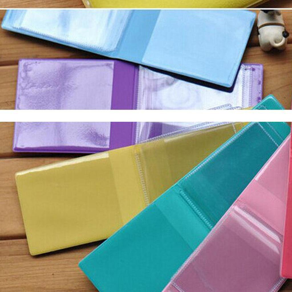 Macaron Color Business Card Holder PU Social Security Card Sleeves Pink