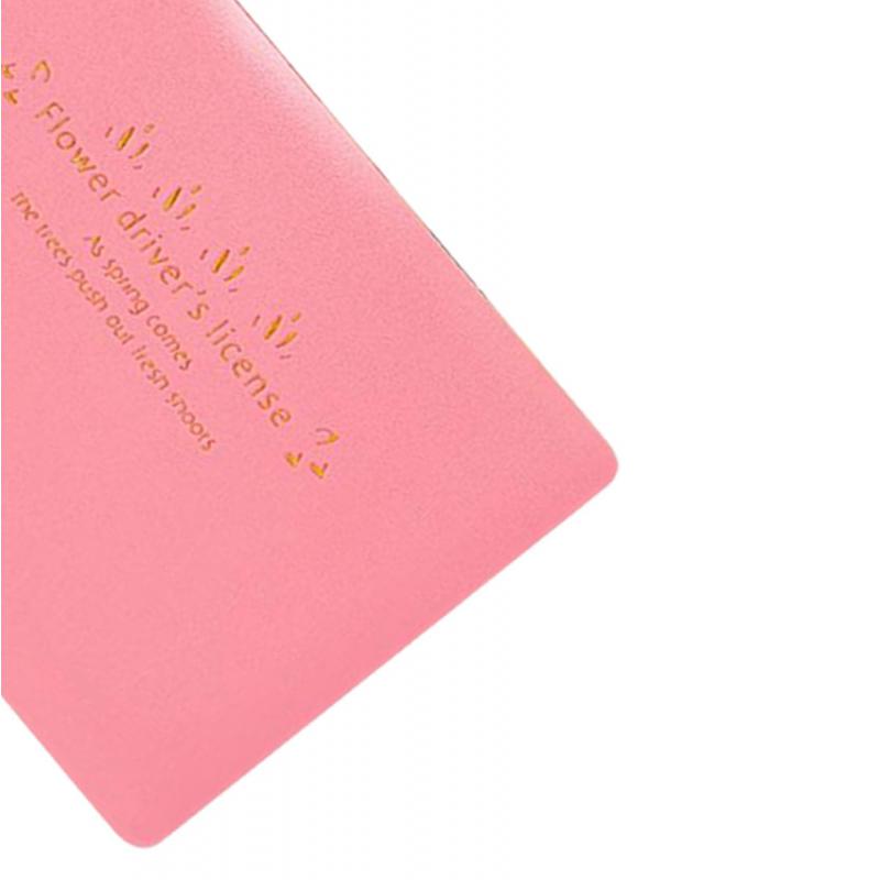 Macaron Color Business Card Holder PU Social Security Card Sleeves Pink