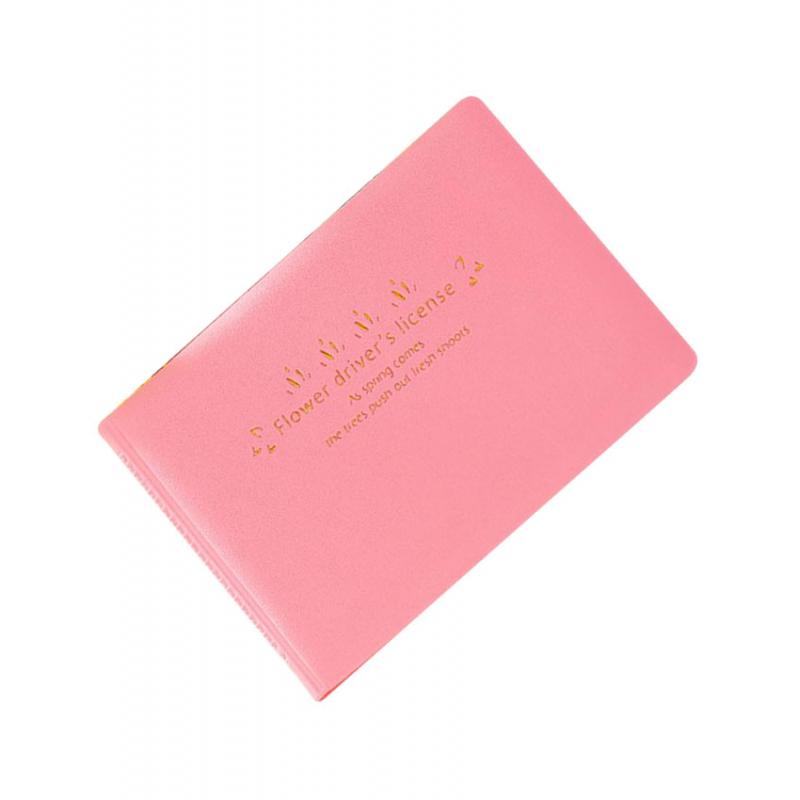 Macaron Color Business Card Holder PU Social Security Card Sleeves Pink