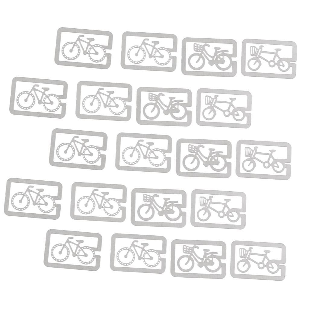 20Pcs Bookmarks Metal Cute Bookmark Book Mark Stationery Office Accessories Bicycle