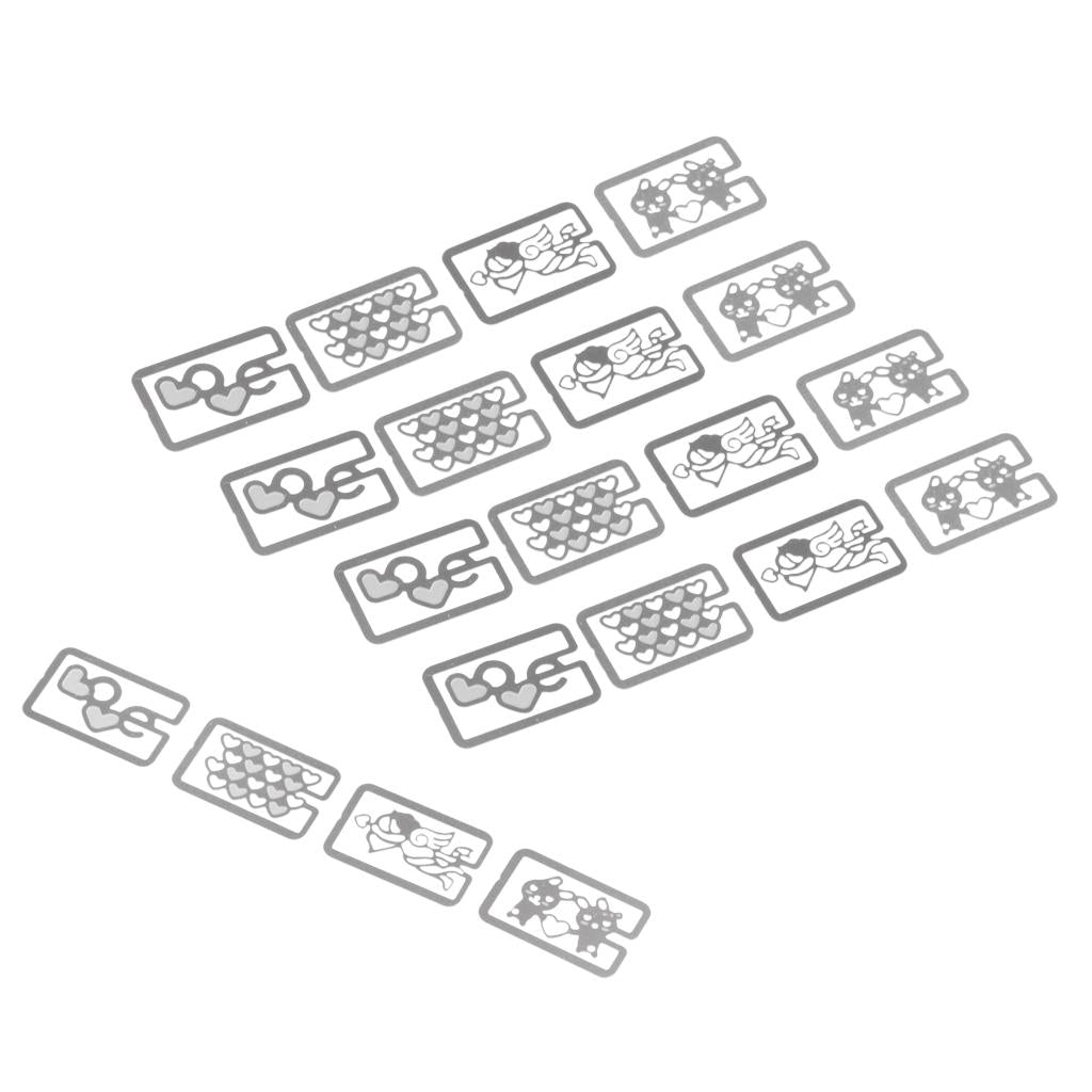 20Pcs Bookmarks Metal Cute Bookmark Book Mark Stationery Office Accessories Heart