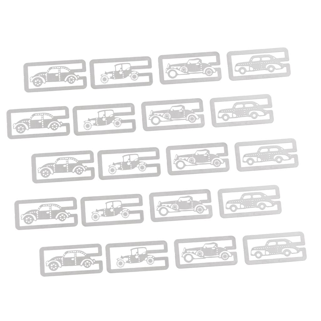 20Pcs Bookmarks Metal Cute Bookmark Book Mark Stationery Office Accessories Car
