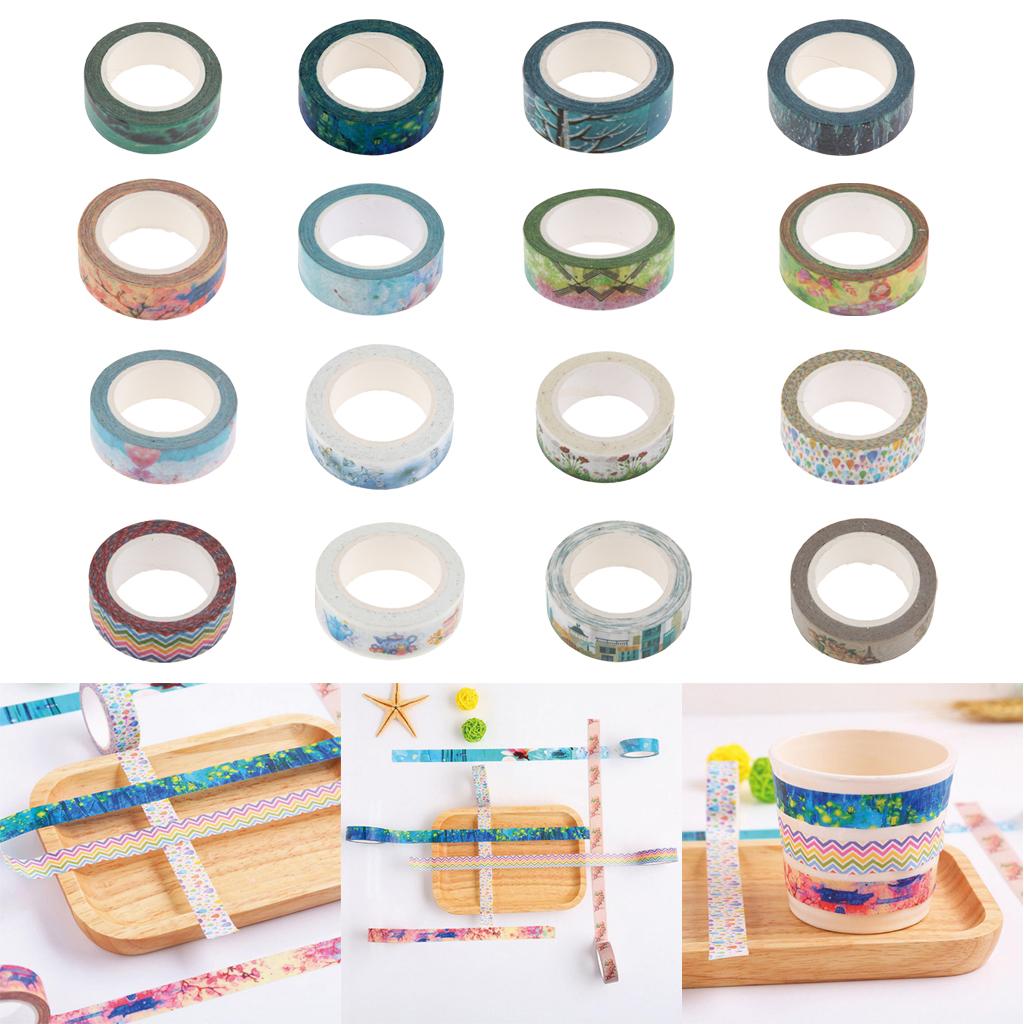 10m Washi Tape Set Masking Tape Scrapbook Decorative Paper Adhesive Sticker 1