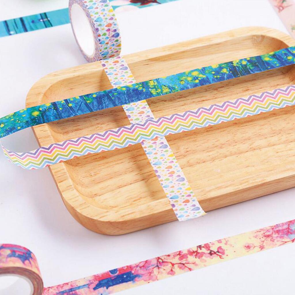 10m Washi Tape Set Masking Tape Scrapbook Decorative Paper Adhesive Sticker 3