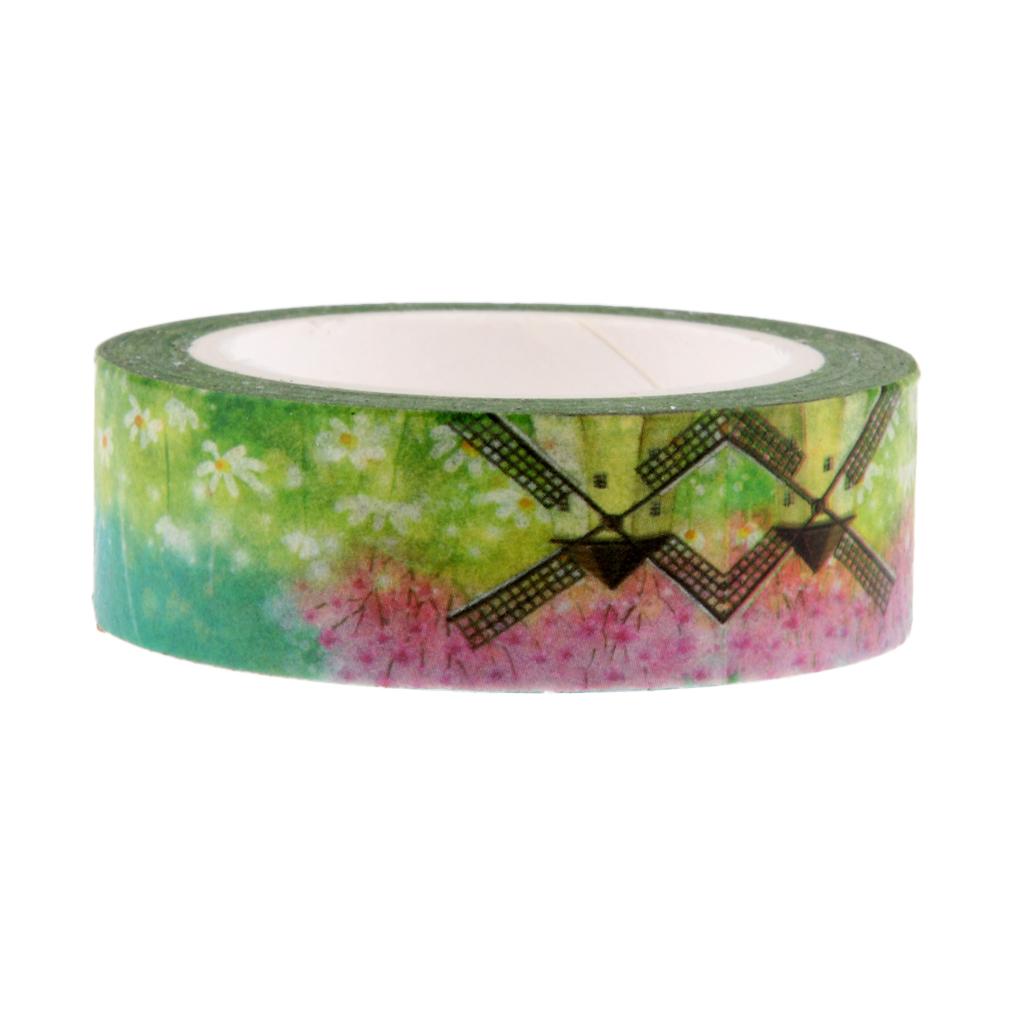 10m Washi Tape Set Masking Tape Scrapbook Decorative Paper Adhesive Sticker 7