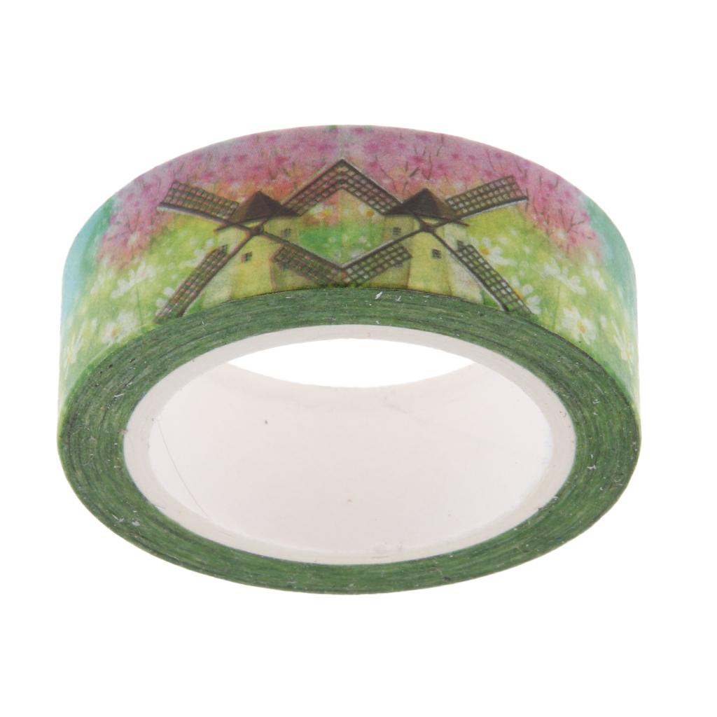 10m Washi Tape Set Masking Tape Scrapbook Decorative Paper Adhesive Sticker 7