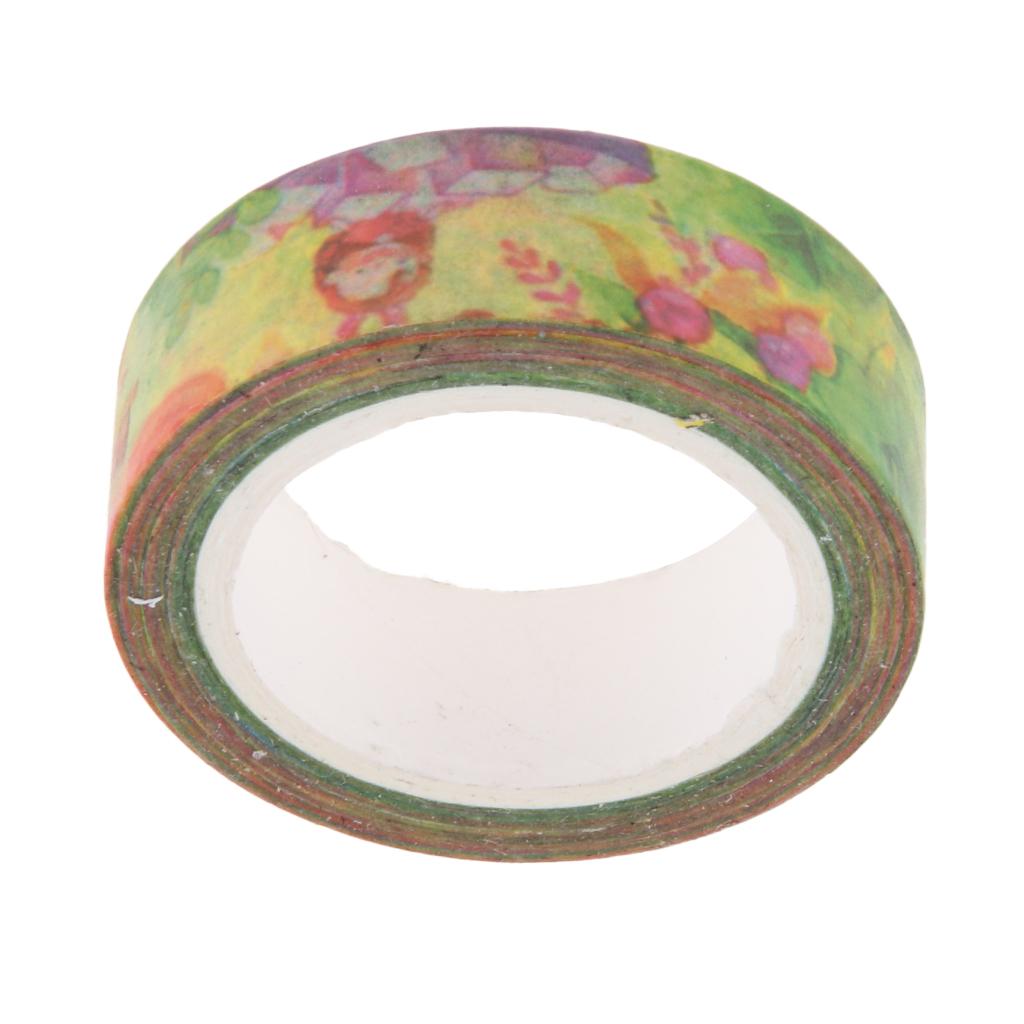 10m Washi Tape Set Masking Tape Scrapbook Decorative Paper Adhesive Sticker 8