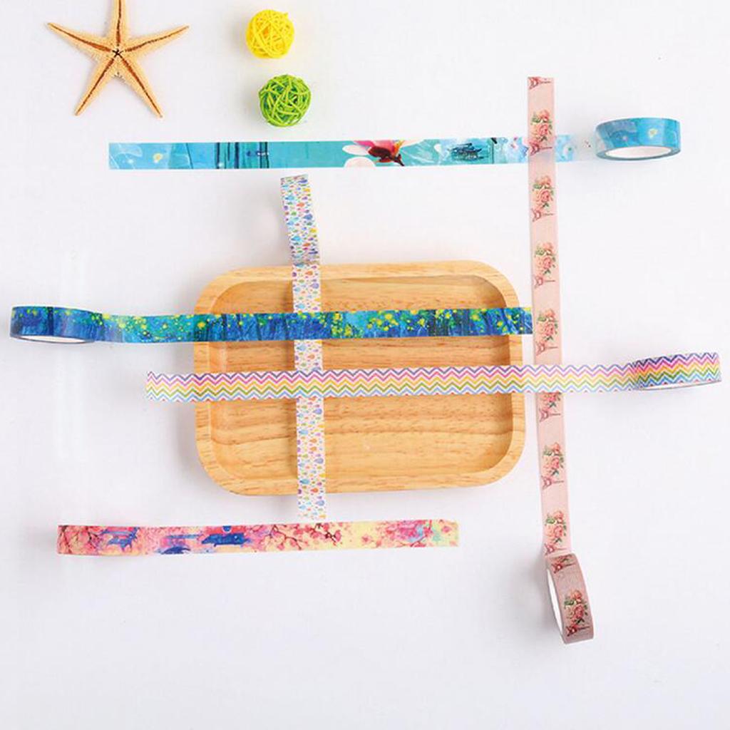 10m Washi Tape Set Masking Tape Scrapbook Decorative Paper Adhesive Sticker 9