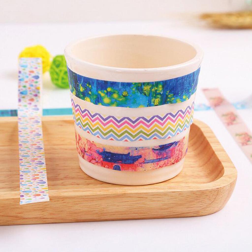 10m Washi Tape Set Masking Tape Scrapbook Decorative Paper Adhesive Sticker 10