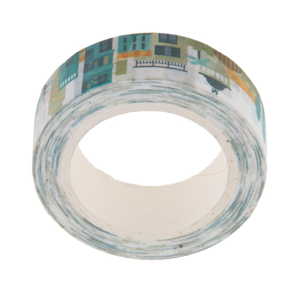 10m Washi Tape Set Masking Tape Scrapbook Decorative Paper Adhesive Sticker 15