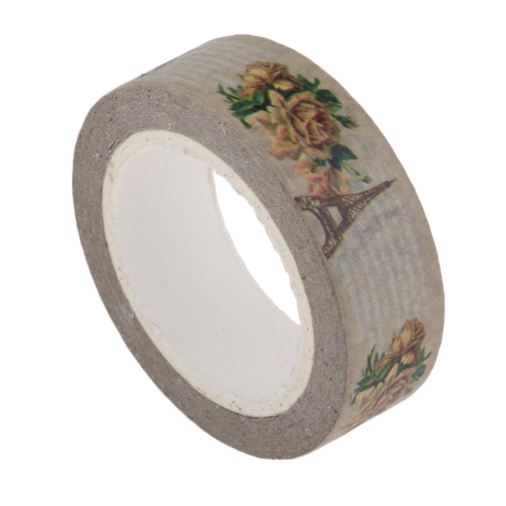 10m Washi Tape Set Masking Tape Scrapbook Decorative Paper Adhesive Sticker 16