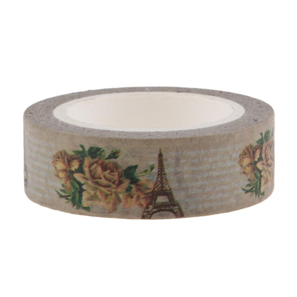 10m Washi Tape Set Masking Tape Scrapbook Decorative Paper Adhesive Sticker 16