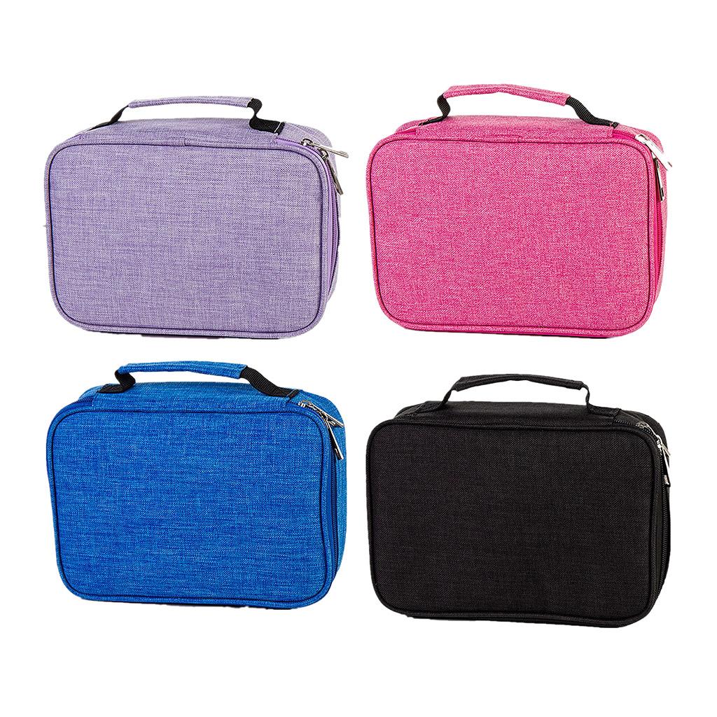 72 Slots Colored Pencil Case High Capacity Zipper Pens Pencil Case Black