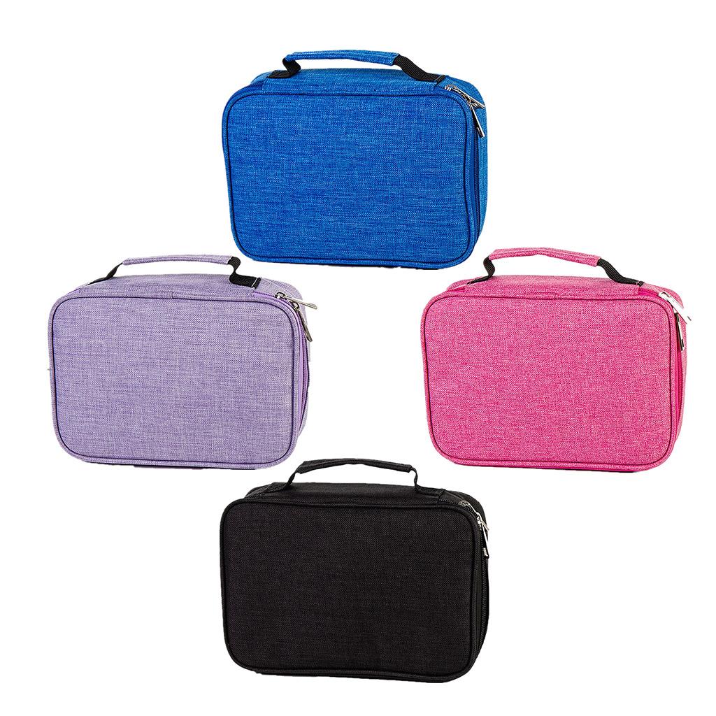 72 Slots Colored Pencil Case High Capacity Zipper Pens Pencil Case Black