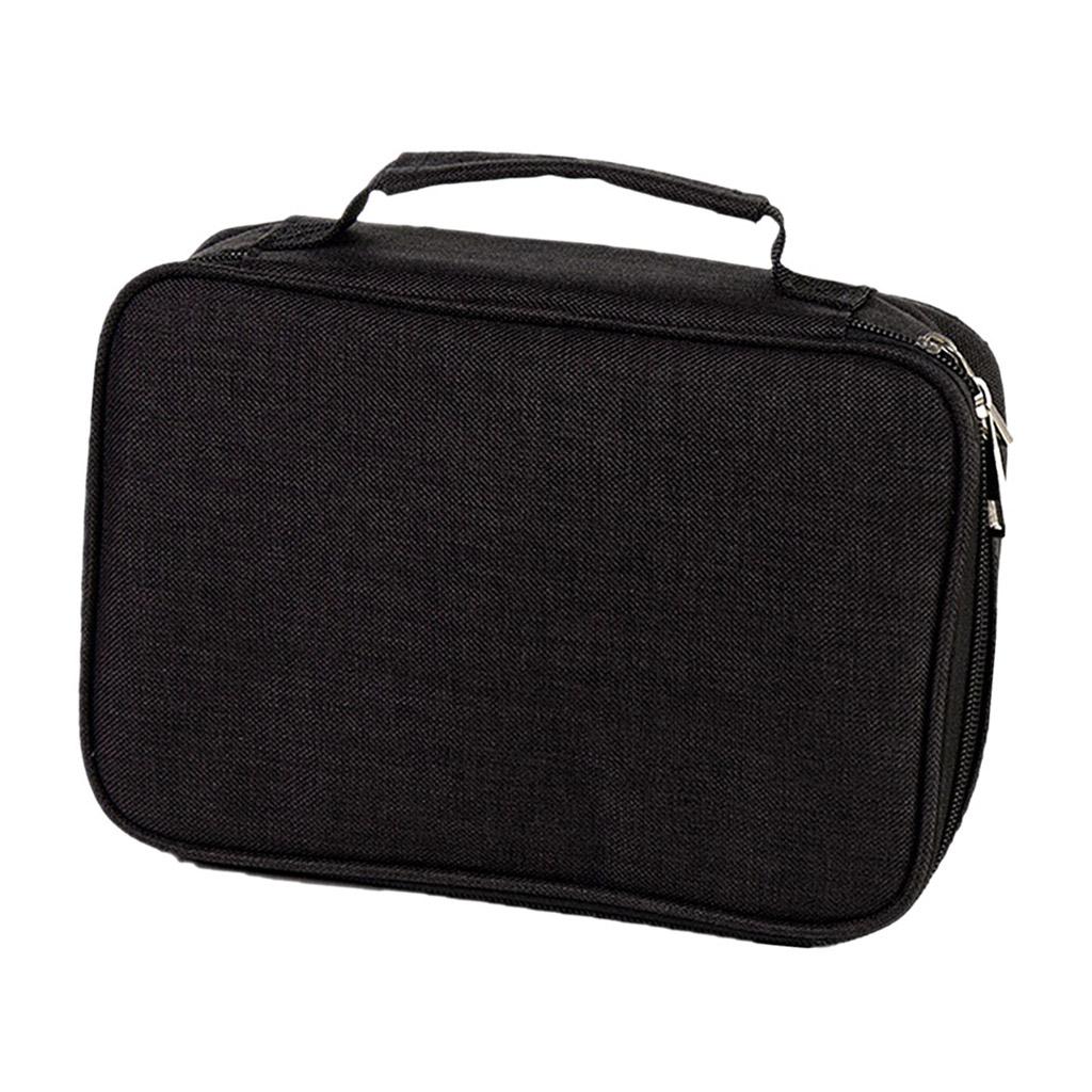 72 Slots Colored Pencil Case High Capacity Zipper Pens Pencil Case Black
