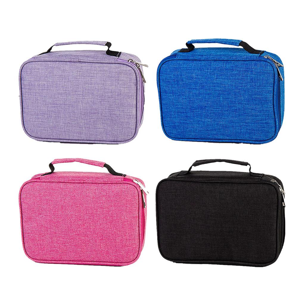 72 Slots Colored Pencil Case High Capacity Zipper Pens Pencil Case Black