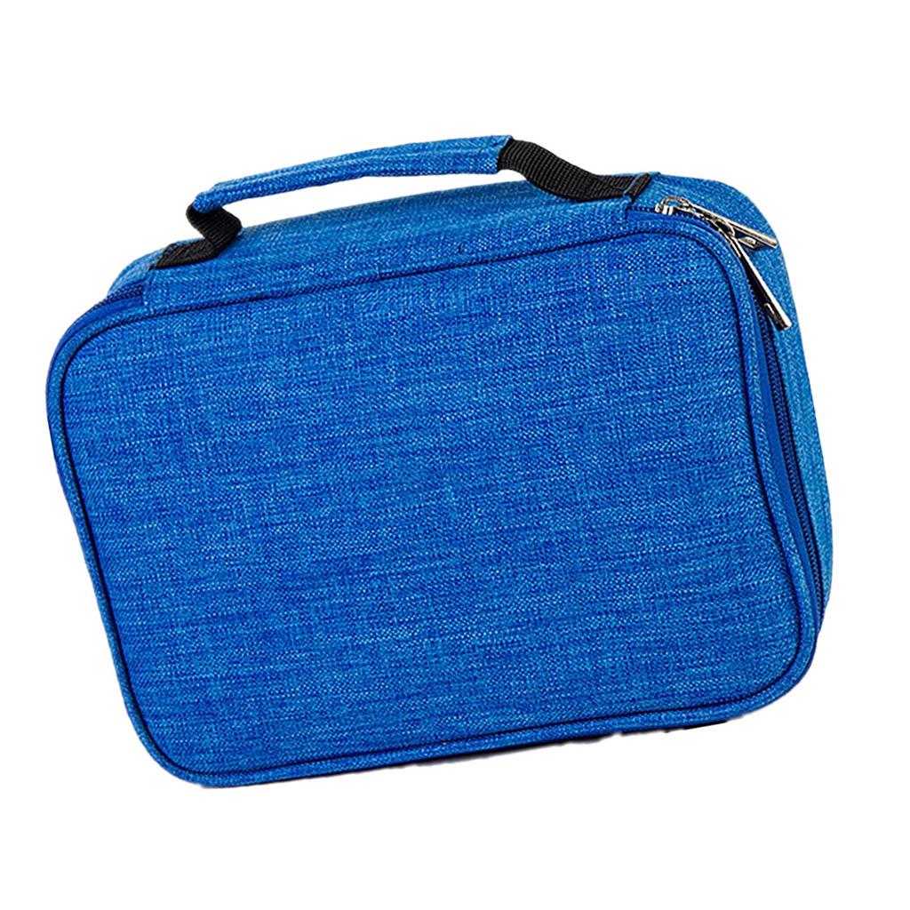 72 Slots Colored Pencil Case High Capacity Zipper Pens Pencil Case Blue