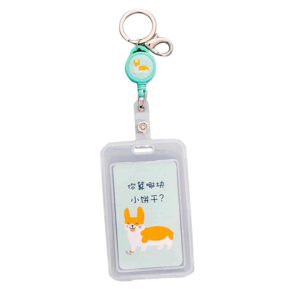 Credit Card Bus Pass ID Badge Holder Green Dog