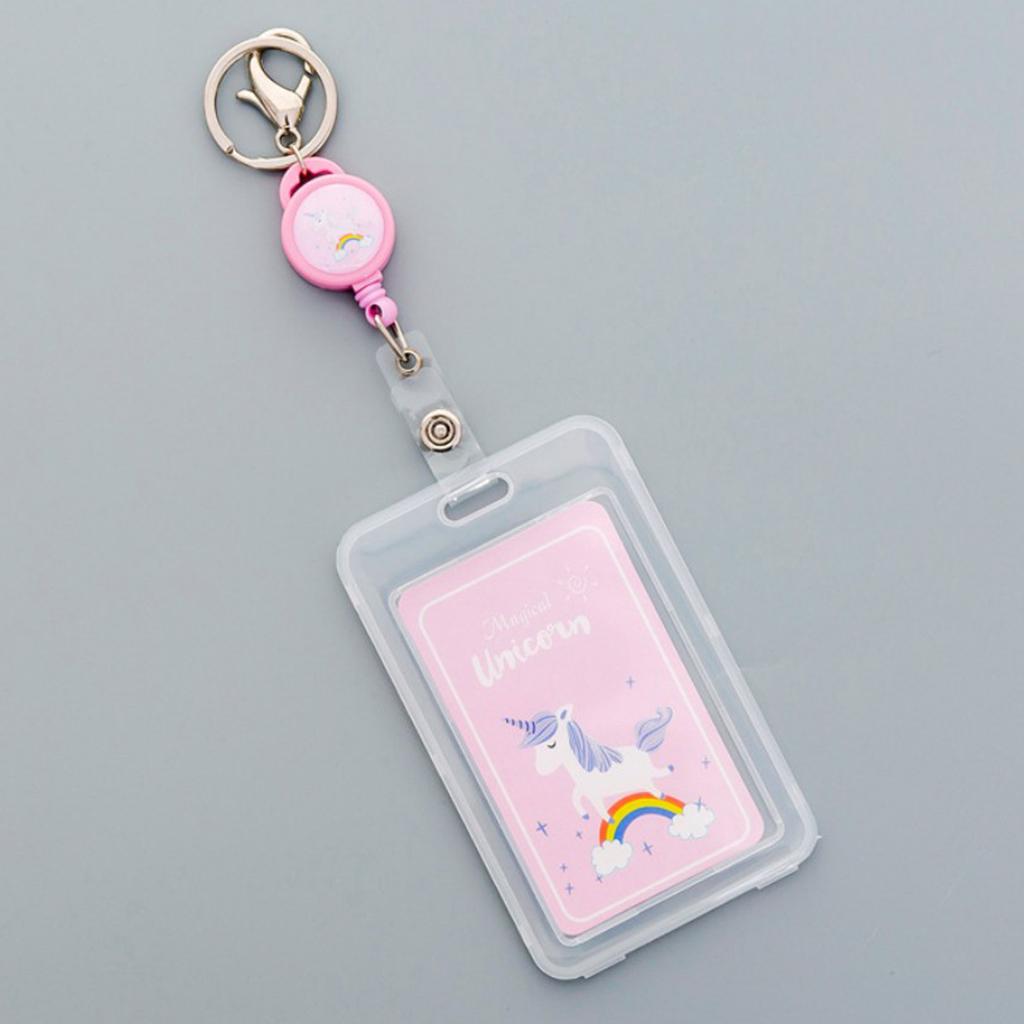 Credit Card Bus Pass ID Badge Holder Rainbow Unicorn