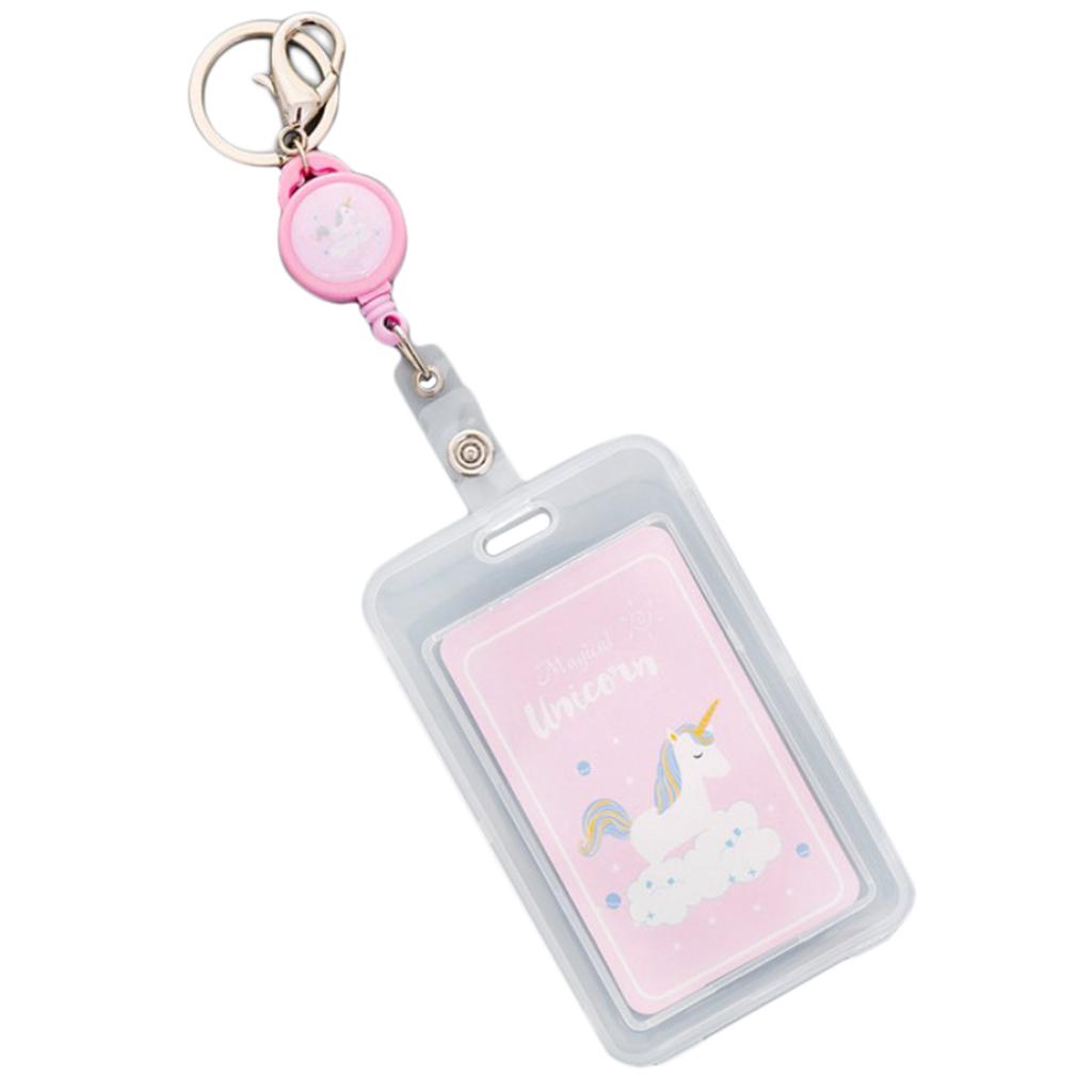 Credit Card Bus Pass ID Badge Holder Clounds Unicorn