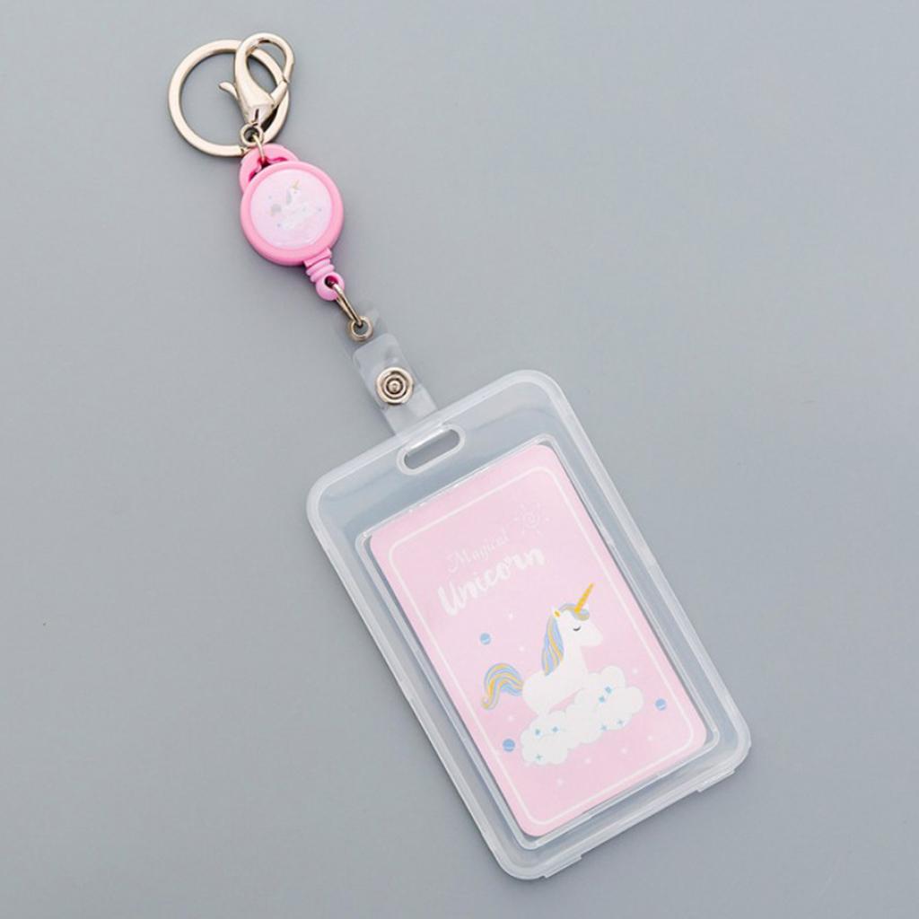 Credit Card Bus Pass ID Badge Holder Clounds Unicorn