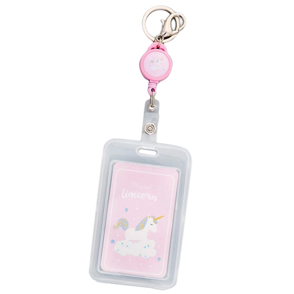 Credit Card Bus Pass ID Badge Holder Clounds Unicorn