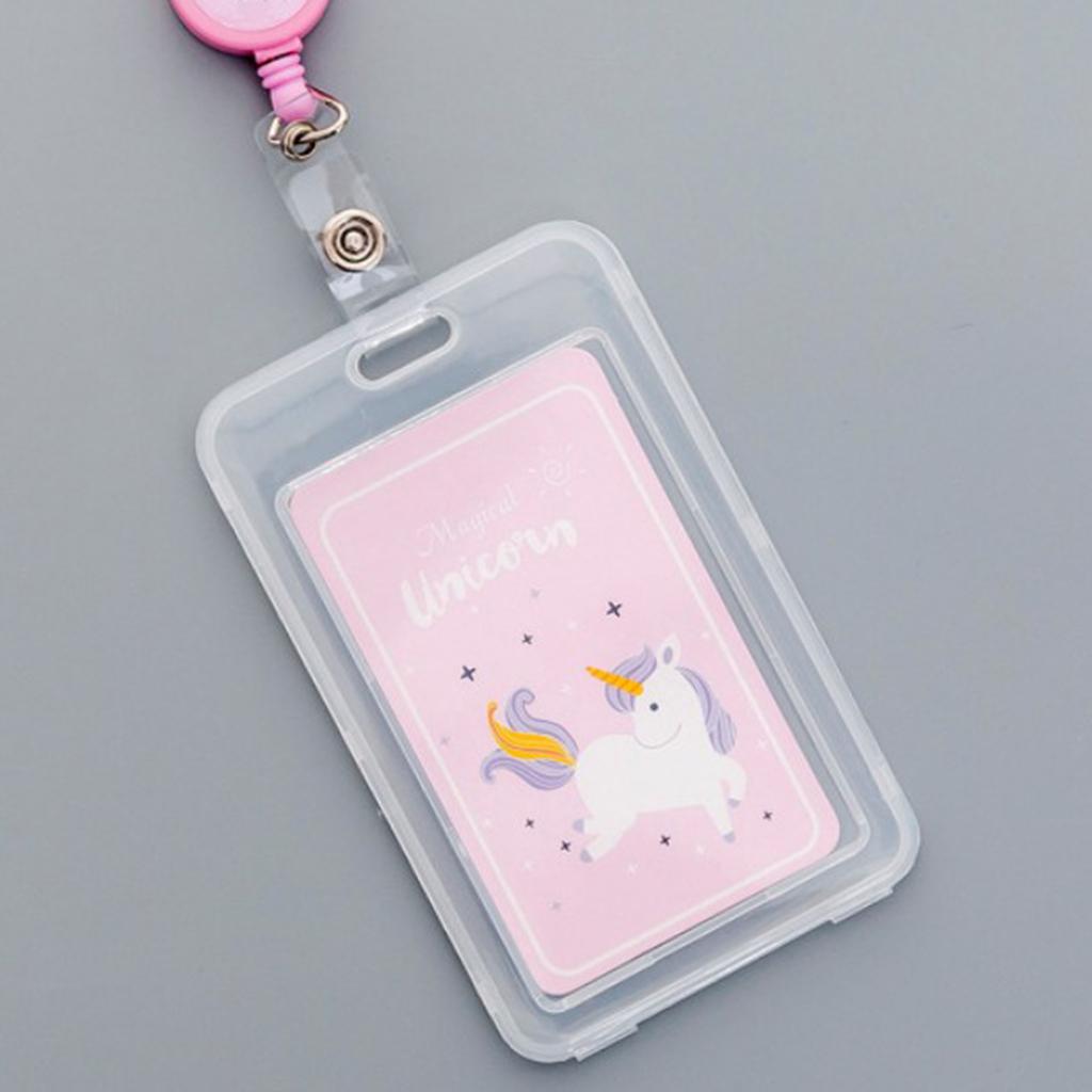 Credit Card Bus Pass ID Badge Holder Jumping Unicorn