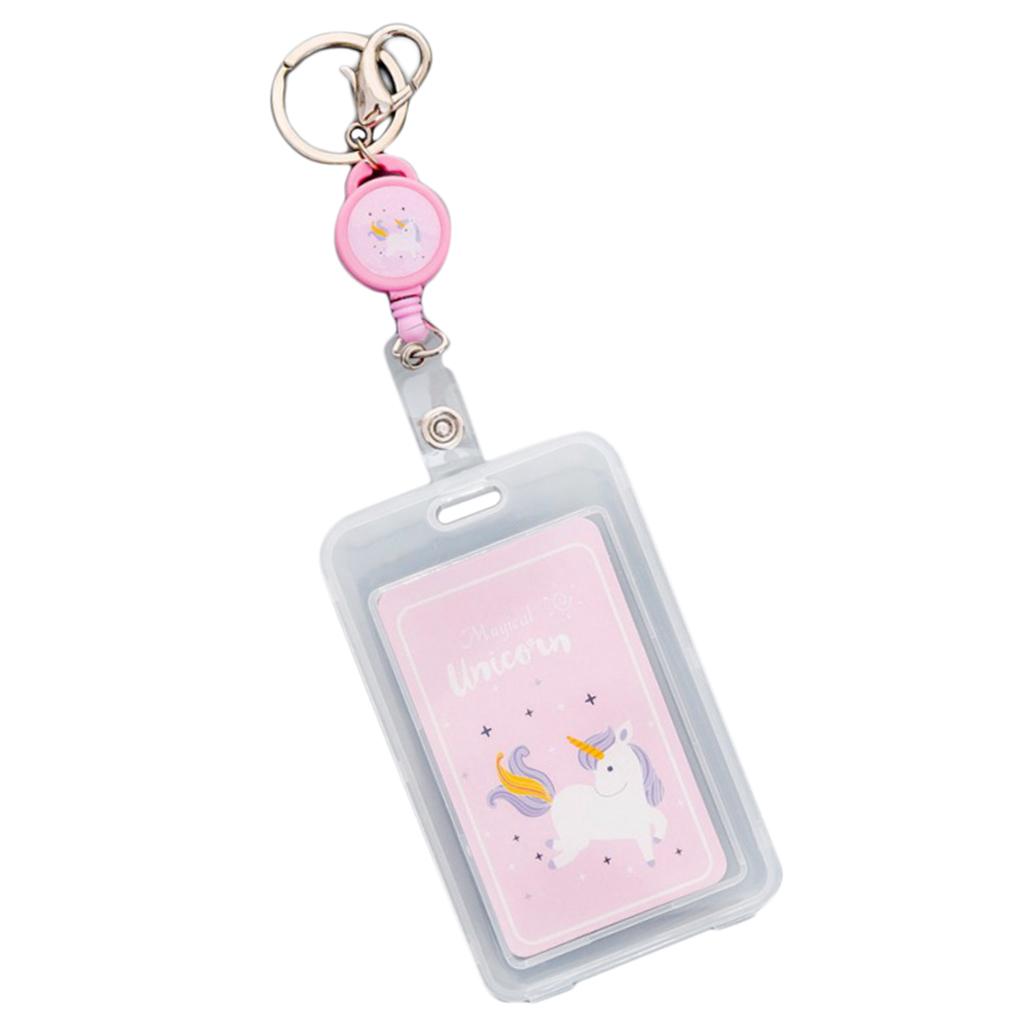 Credit Card Bus Pass ID Badge Holder Jumping Unicorn