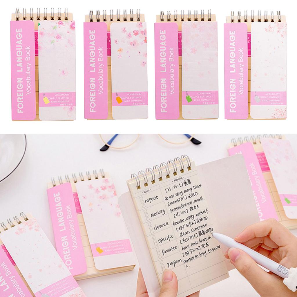 Cherry Blossom English Word Notebook Notepad Handy Notebook Yellow