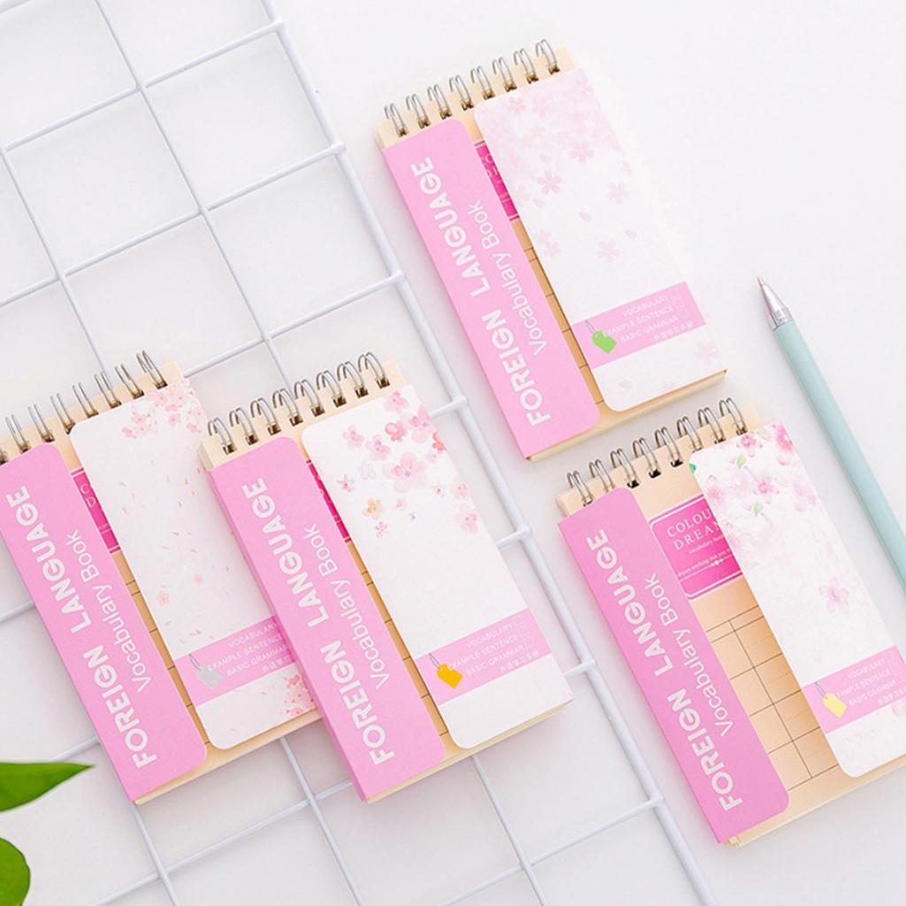 Cherry Blossom English Word Notebook Notepad Handy Notebook Orange