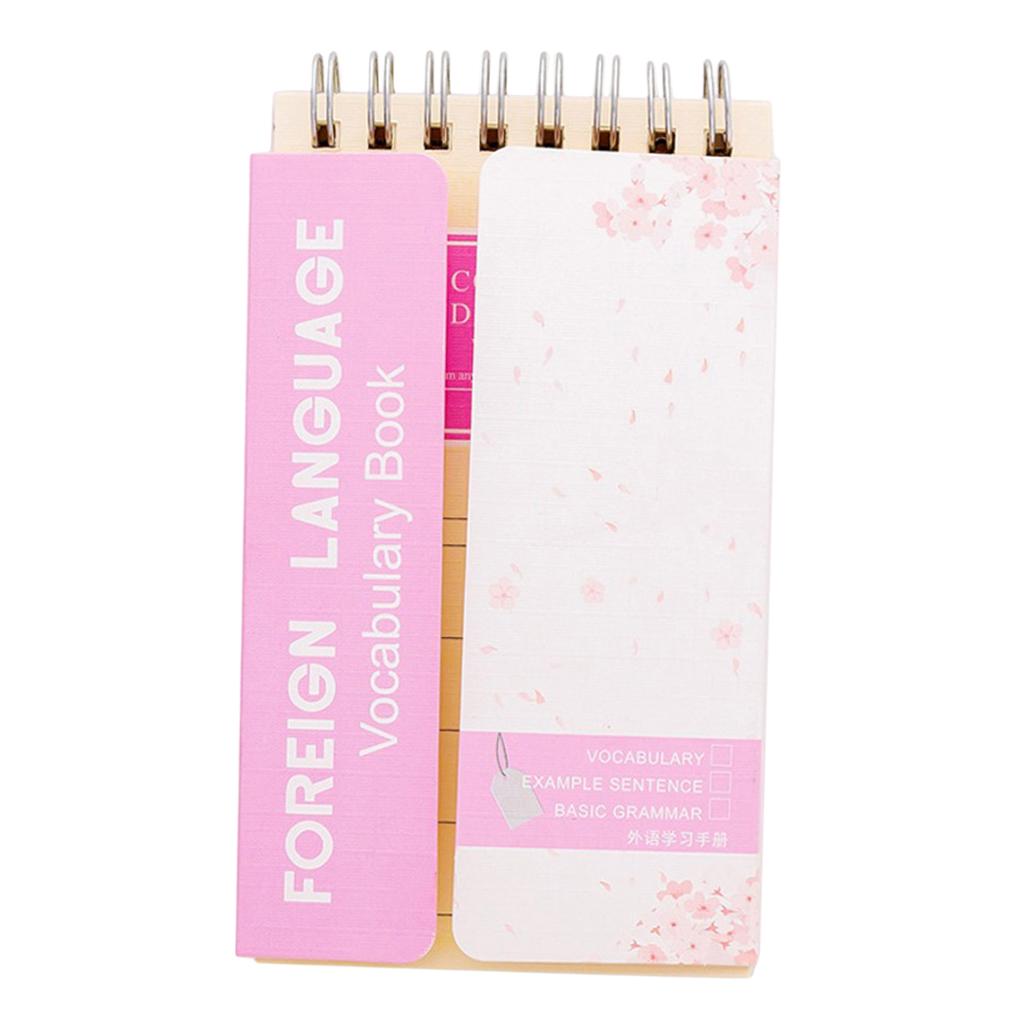 Cherry Blossom English Word Notebook Notepad Handy Notebook Silver