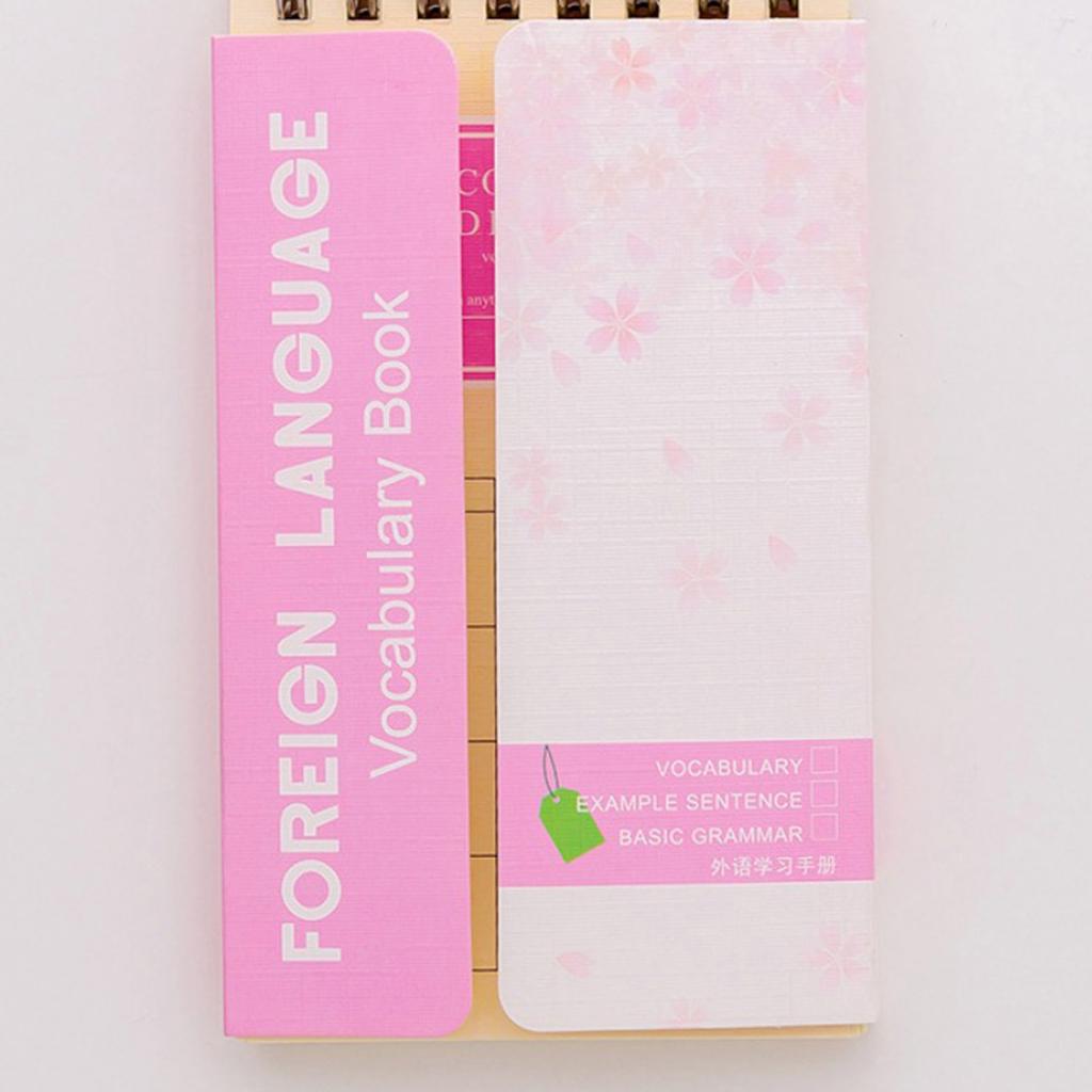 Cherry Blossom English Word Notebook Notepad Handy Notebook Green