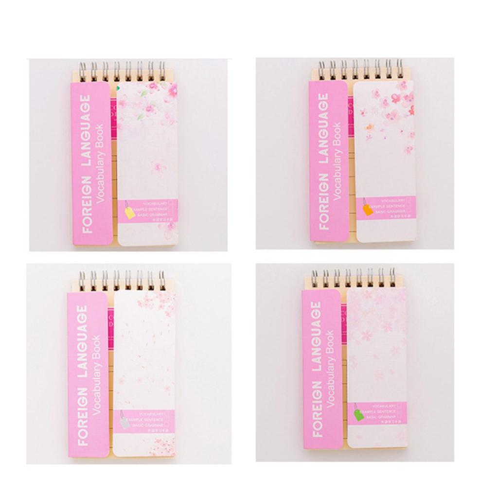 Cherry Blossom English Word Notebook Notepad Handy Notebook Green